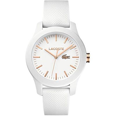 Lacoste Orologio Analogico al Quarzo da Donna Collezione .12.12 con Cinturino in Silicone Bianco Lacoste Orologio Analogico al Quarzo da Donna Collezione .12.12 con Cinturino in Silicone Bianco