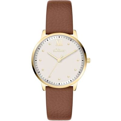 s.Oliver Orologio da donna rotondo oro 16 mm elegante orologio da donna in metallo con movimento al quarzo impermeabile 3 ATM antigraffio s.Oliver Orologio da donna rotondo oro 16 mm elegante orologio da donna in metallo con movimento al quarzo impermeabile 3 ATM antigraffio