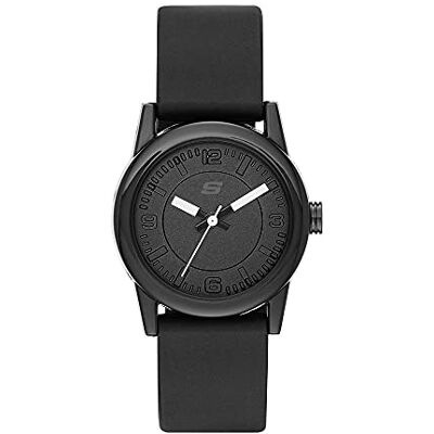 Skechers Orologio Rosencrans da donna, movimento a tre lancette, cassa in policarbonato nero da 30 mm con cinturino in silicone, Skechers Orologio Rosencrans da donna, movimento a tre lancette, cassa in policarbonato nero da 30 mm con cinturino in silicone,