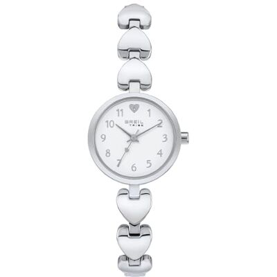 Breil , Collezione BT Heart, Orologio-Gioiello da Donna, Cassa in Acciaio, Movimento al Quarzo, con Piccole Maglie a Forma di Cuore, Cuore nel Quadrante, Diametro 28 mm, Silver Breil , Collezione BT Heart, Orologio-Gioiello da Donna, Cassa in Acciaio, Movimento al Quarzo, con Piccole Maglie a Forma di Cuore, Cuore nel Quadrante, Diametro 28 mm, Silver