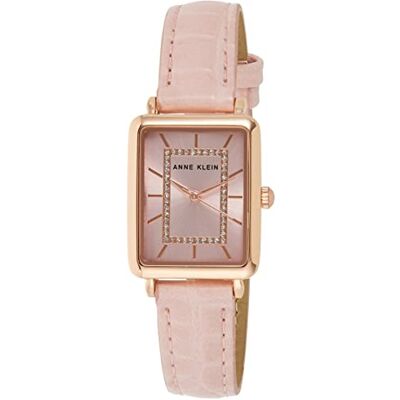 Anne Klein Orologio da donna con cinturino effetto coccodrillo, impreziosito da cristalli, AK/3825, Rosa/Oro Rosa Anne Klein Orologio da donna con cinturino effetto coccodrillo, impreziosito da cristalli, AK/3825, Rosa/Oro Rosa