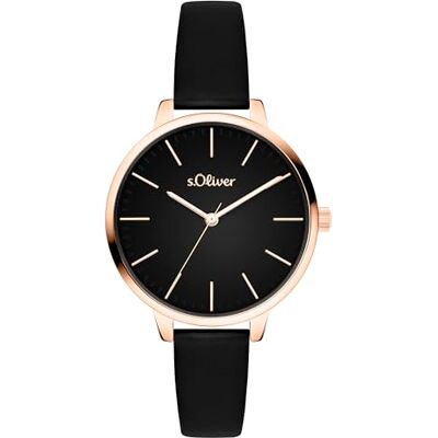 s.Oliver Orologio da donna rotondo oro rosa 34 mm elegante orologio da donna in metallo con movimento al quarzo impermeabile 3 ATM antigraffio s.Oliver Orologio da donna rotondo oro rosa 34 mm elegante orologio da donna in metallo con movimento al quarzo impermeabile 3 ATM antigraffio