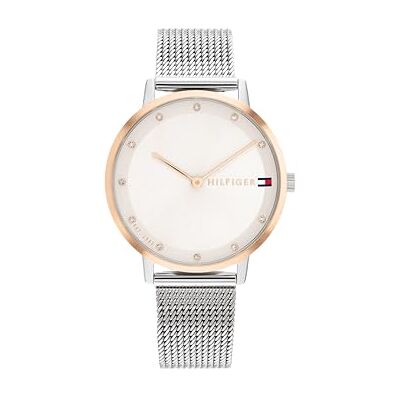Tommy Hilfiger Orologio Con Movimento Al Quarzo A Due Lancette da Donna con Cinturino in Maglia Metallica in Acciaio Inossidabile Argentato Tommy Hilfiger Orologio Con Movimento Al Quarzo A Due Lancette da Donna con Cinturino in Maglia Metallica in Acciaio Inossidabile Argentato