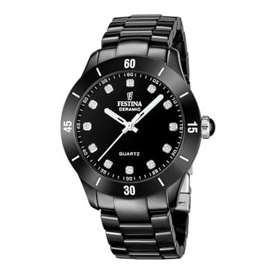 Festina Orologio Donna Analogico in Acciaio Inossidabile e Ceramica Nero Festina Orologio Donna Analogico in Acciaio Inossidabile e Ceramica Nero