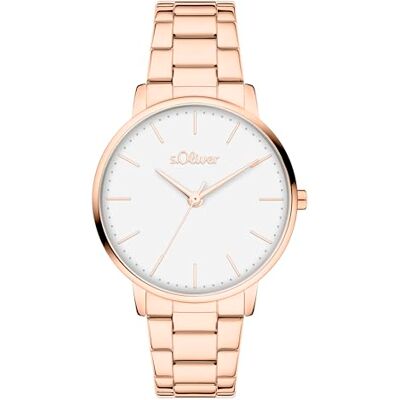 s.Oliver Orologio da donna rotondo oro rosa 16 mm elegante orologio da donna in metallo con movimento al quarzo impermeabile 3 ATM antigraffio s.Oliver Orologio da donna rotondo oro rosa 16 mm elegante orologio da donna in metallo con movimento al quarzo impermeabile 3 ATM antigraffio