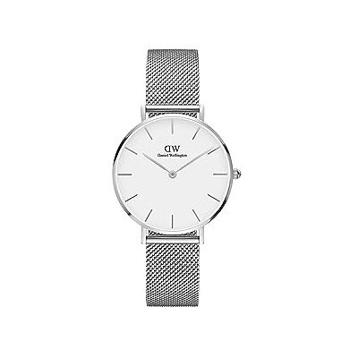 Daniel Wellington Petite Melrose, orologio da donna in argento/argento, 32 mm, maglia Daniel Wellington Petite Melrose, orologio da donna in argento/argento, 32 mm, maglia