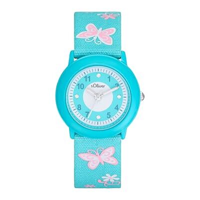 s.Oliver sOliver Orologio da polso per bambini, orologio analogico al quarzo, con cinturino in nylon/tessuto, resistente all'acqua fino a 3 bar, fornito in una confezione regalo s.Oliver sOliver Orologio da polso per bambini, orologio analogico al quarzo, con cinturino in nylon/tessuto, resistente all'acqua fino a 3 bar, fornito in una confezione regalo