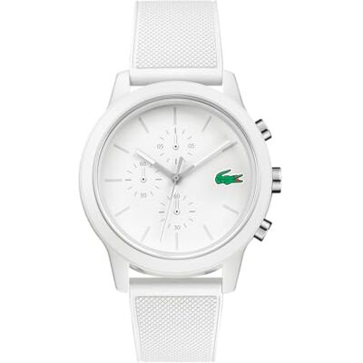 Lacoste Orologio con Cronografo al Quarzo da Uomo Collezione .12.12 con Cinturino in Silicone Bianco Lacoste Orologio con Cronografo al Quarzo da Uomo Collezione .12.12 con Cinturino in Silicone Bianco