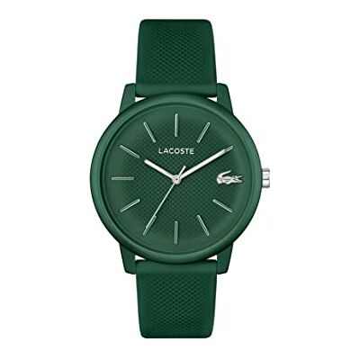 Lacoste Orologio Analogico al Quarzo da Uomo Collezione .12.12 MOVE con Cinturino in Silicone Color Kaki Lacoste Orologio Analogico al Quarzo da Uomo Collezione .12.12 MOVE con Cinturino in Silicone Color Kaki