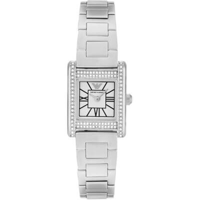 Emporio Armani Orologio Analogico al Quarzo Donna con Cinturino in Acciaio Inossidabile , Tono Argento, 20 mm Emporio Armani Orologio Analogico al Quarzo Donna con Cinturino in Acciaio Inossidabile , Tono Argento, 20 mm