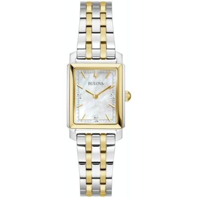 Bulova Orologio analogico classico da donna con cinturino in acciaio inox , Bicolore, Bracciale Bulova Orologio analogico classico da donna con cinturino in acciaio inox , Bicolore, Bracciale
