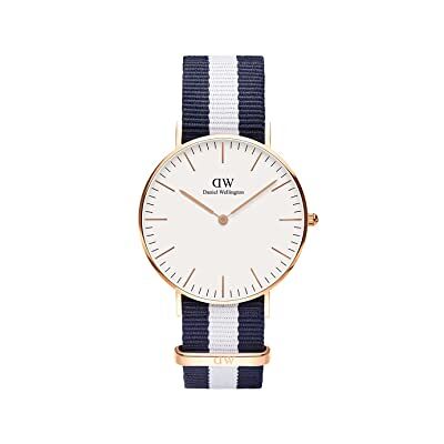 Daniel Wellington Classic Glasgow Orologio Unisex Adulto, 36mm, in NATO, Blu/Bianco/Oro Rosato Daniel Wellington Classic Glasgow Orologio Unisex Adulto, 36mm, in NATO, Blu/Bianco/Oro Rosato