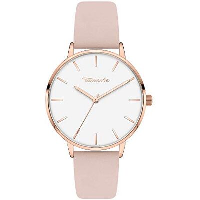 Tamaris orologio da donna con Lederband – Runde schlichte orologio da polso per donna 36 mm orologio da polso Oro rosa e Lederband Rosa Tamaris orologio da donna con Lederband – Runde schlichte orologio da polso per donna 36 mm orologio da polso Oro rosa e Lederband Rosa