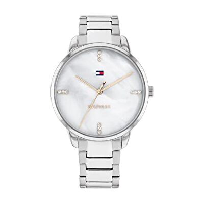 Tommy Hilfiger Orologio Analogico al Quarzo da donna con cinturino in acciaio inossidabile argentato Tommy Hilfiger Orologio Analogico al Quarzo da donna con cinturino in acciaio inossidabile argentato