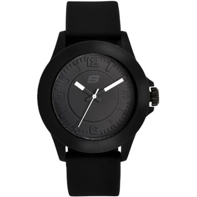 Skechers Orologio Rosencrans da donna, movimento a tre lancette, cassa in policarbonato nero da 40 mm con cinturino in silicone, Skechers Orologio Rosencrans da donna, movimento a tre lancette, cassa in policarbonato nero da 40 mm con cinturino in silicone,