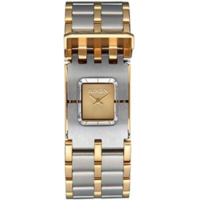 NIXON Orologio analogico al quarzo da donna con cinturino in acciaio inox , argento-oro., Alla moda NIXON Orologio analogico al quarzo da donna con cinturino in acciaio inox , argento-oro., Alla moda