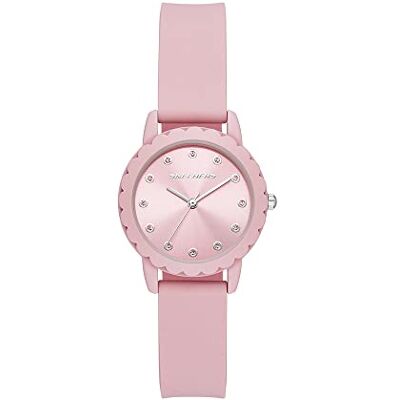 Skechers Orologio Anaheim da donna, movimento a tre lancette, cassa in lega rosa da 30 mm con cinturino in silicone, Skechers Orologio Anaheim da donna, movimento a tre lancette, cassa in lega rosa da 30 mm con cinturino in silicone,