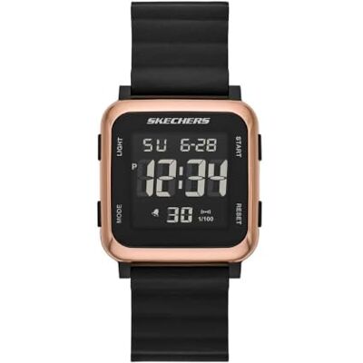 Skechers Orologio Analogico al Quarzo Donna con Cinturino in Silicone , 35 mm, Nero inchiostro Skechers Orologio Analogico al Quarzo Donna con Cinturino in Silicone , 35 mm, Nero inchiostro