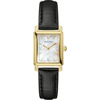 Bulova Orologio Analogico al Quarzo da Donna con Cinturino in Pelle Bulova Orologio Analogico al Quarzo da Donna con Cinturino in Pelle
