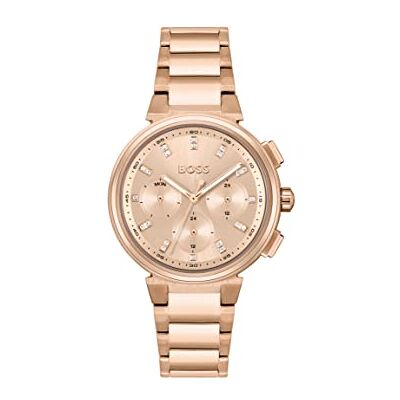 Boss Orologio Analogico Multifunzione al Quarzo da Donna Collezione ONE con Cinturino in Acciaio Inossidabile Color Oro Rosso Boss Orologio Analogico Multifunzione al Quarzo da Donna Collezione ONE con Cinturino in Acciaio Inossidabile Color Oro Rosso