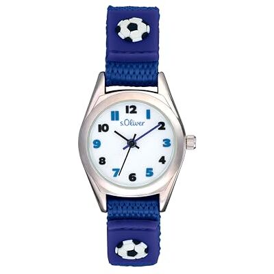 s.Oliver sOliver Orologio da polso per bambini, orologio analogico al quarzo, con cinturino in nylon/tessuto, resistente all'acqua fino a 3 bar, fornito in una confezione regalo s.Oliver sOliver Orologio da polso per bambini, orologio analogico al quarzo, con cinturino in nylon/tessuto, resistente all'acqua fino a 3 bar, fornito in una confezione regalo