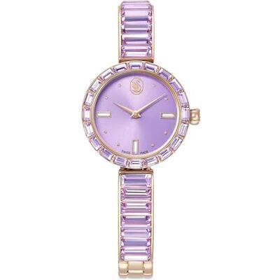 Swarovski Matrix Orologio Rigido, Swiss Made, Bracciale In Cristallo, Viola, Finitura Color Oro Champagne Swarovski Matrix Orologio Rigido, Swiss Made, Bracciale In Cristallo, Viola, Finitura Color Oro Champagne