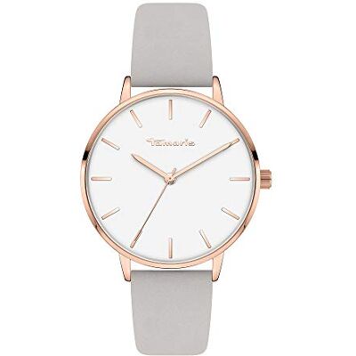 Tamaris orologio da donna con Lederband – Runde schlichte orologio da polso per donna 36 mm orologio da polso Oro rosa e Lederband Grigio Tamaris orologio da donna con Lederband – Runde schlichte orologio da polso per donna 36 mm orologio da polso Oro rosa e Lederband Grigio