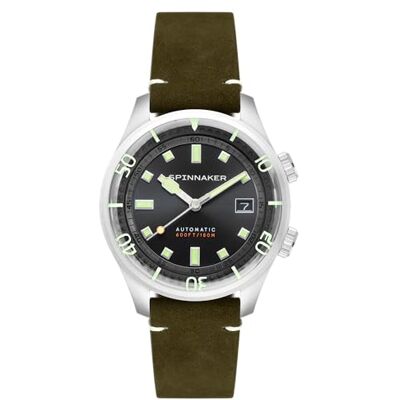 Spinnaker Bradner Orologio da uomo 42 mm automatico a 3 lancette con cinturino in vera pelle o acciaio inossidabile SP-5062 Spinnaker Bradner Orologio da uomo 42 mm automatico a 3 lancette con cinturino in vera pelle o acciaio inossidabile SP-5062