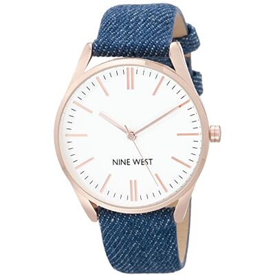 Nine West Orologio da polso da donna, Blu/Oro Rosa Nine West Orologio da polso da donna, Blu/Oro Rosa