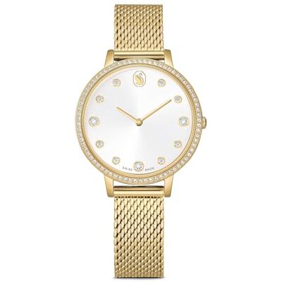Swarovski Orologio Clarica, Fabbricato in Svizzera, Bracciale di metallo, Tono dorato, Finitura in tono dorato Swarovski Orologio Clarica, Fabbricato in Svizzera, Bracciale di metallo, Tono dorato, Finitura in tono dorato