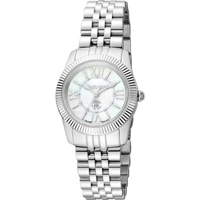 Roberto Cavalli Orologio da polso da donna al quarzo Moda bracciale e cassa in Acciaio INOX di colore Grigio display analogico bianco Roberto Cavalli Orologio da polso da donna al quarzo Moda bracciale e cassa in Acciaio INOX di colore Grigio display analogico bianco