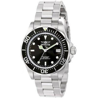 Invicta Pro Diver Orologio da Uomo in acciaio inossidabile con movimento Quarzo 40mm, Argento / Nero Invicta Pro Diver Orologio da Uomo in acciaio inossidabile con movimento Quarzo 40mm, Argento / Nero