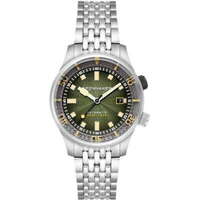 Spinnaker Bradner Orologio da uomo 42 mm automatico a 3 lancette con cinturino in vera pelle o acciaio inossidabile SP-5062 Spinnaker Bradner Orologio da uomo 42 mm automatico a 3 lancette con cinturino in vera pelle o acciaio inossidabile SP-5062