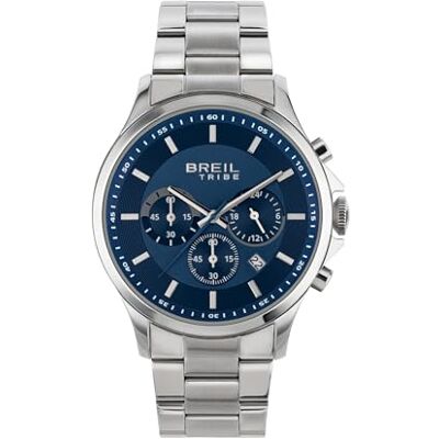 Breil , Collezione Kart, Orologio Uomo, Cronografo Uomo in Acciaio Lucido e Satinato, Movimento al Quarzo, Quadrante Blu, Chiusura Déployante Regolabile 15.5-21 cm, Resistente all'Acqua, Silver-Blu Breil , Collezione Kart, Orologio Uomo, Cronografo Uomo in Acciaio Lucido e Satinato, Movimento al Quarzo, Quadrante Blu, Chiusura Déployante Regolabile 15.5-21 cm, Resistente all'Acqua, Silver-Blu