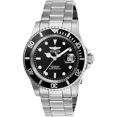 Invicta Pro Diver Orologio da uomo in acciaio inossidabile con movimento al quarzo 40 mm, Argento / Nero Invicta Pro Diver Orologio da uomo in acciaio inossidabile con movimento al quarzo 40 mm, Argento / Nero