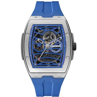 Ingersoll The Challenger orologio automatico da uomo da 42 mm con quadrante blu e cinturino in poliuretano blu Ingersoll The Challenger orologio automatico da uomo da 42 mm con quadrante blu e cinturino in poliuretano blu