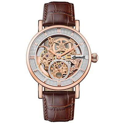 Ingersoll Men's The Herald Automatic Watch with Skeleton Dial and Brown Leather Strap I00401B Ingersoll Men's The Herald Automatic Watch with Skeleton Dial and Brown Leather Strap I00401B