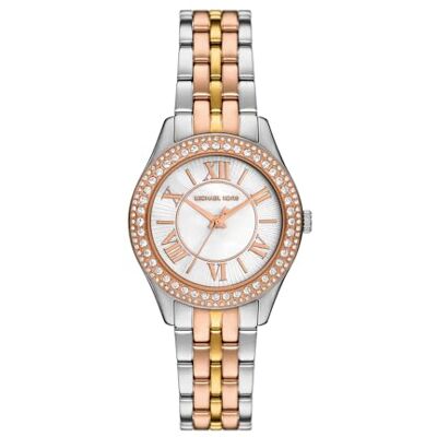 Michael Kors Orologio Harlowe da donna, movimento al quarzo a tre lancette con cinturino in acciaio o in pelle Michael Kors Orologio Harlowe da donna, movimento al quarzo a tre lancette con cinturino in acciaio o in pelle