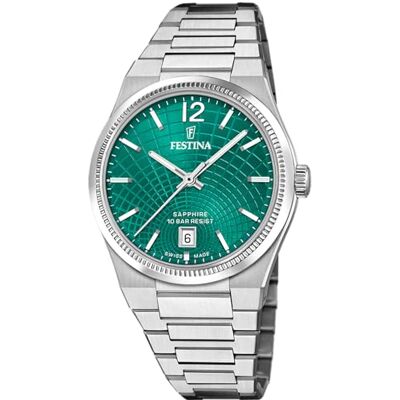 Festina Swiss Made Orologio Donna in Acciaio Inox. 316l Argentato Movimento al Quarzo, Vetro Zaffiro Resistente, Impermeabile 10 ATM, Calendario F20052/6, Rive Collection Festina Swiss Made Orologio Donna in Acciaio Inox. 316l Argentato Movimento al Quarzo, Vetro Zaffiro Resistente, Impermeabile 10 ATM, Calendario F20052/6, Rive Collection