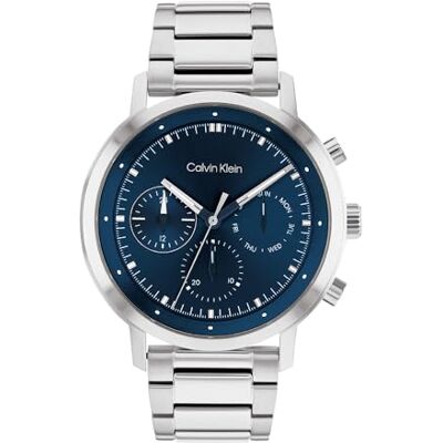 Calvin Klein Orologio Analogico Multifunzione al Quarzo da Uomo Collezione GAUGE con Cinturino in Acciaio Inossidabile Argentato Calvin Klein Orologio Analogico Multifunzione al Quarzo da Uomo Collezione GAUGE con Cinturino in Acciaio Inossidabile Argentato