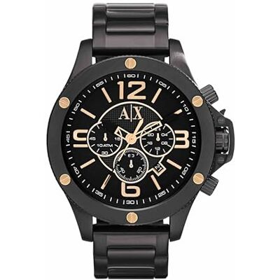Armani Orologio da uomo, Movimento cronografo al quarzo e cassa da 48 mm con cinturino in acciaio Armani Orologio da uomo, Movimento cronografo al quarzo e cassa da 48 mm con cinturino in acciaio