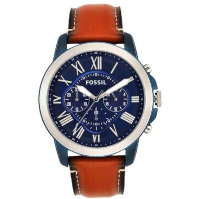 Fossil Grant orologio da uomo, movimento cronografo al quarzo, con bracciale in acciaio o cinturino in pelle Fossil Grant orologio da uomo, movimento cronografo al quarzo, con bracciale in acciaio o cinturino in pelle