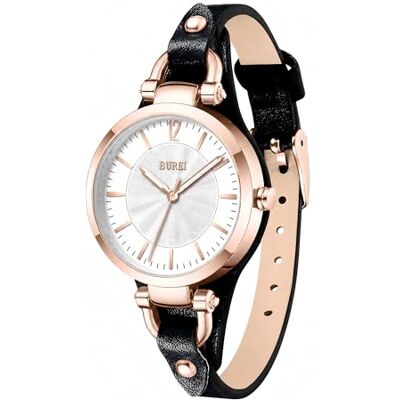 BUREI Orologio da Polso Analogico da Donna, Classico, al Quarzo, Forma Ovale, con Data BUREI Orologio da Polso Analogico da Donna, Classico, al Quarzo, Forma Ovale, con Data