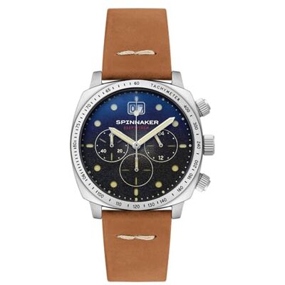 Spinnaker Hull Cronografo da uomo 42mm Orologio Meca-Quartz con cinturino in vera pelle SP-5068 Spinnaker Hull Cronografo da uomo 42mm Orologio Meca-Quartz con cinturino in vera pelle SP-5068