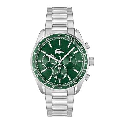 Lacoste Orologio con Cronografo al Quarzo da uomo Collezione BOSTON con cinturino in acciaio inossidabile con cinturino in acciaio inossidabile , Green Sunray Lacoste Orologio con Cronografo al Quarzo da uomo Collezione BOSTON con cinturino in acciaio inossidabile con cinturino in acciaio inossidabile , Green Sunray