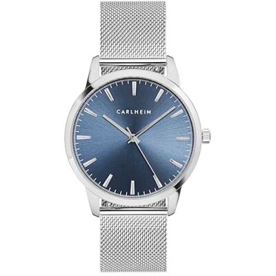 Carlheim Orologio Analogico al Quarzo Giapponese da Uomo con Cinturino in Argento-Plated-Acciaio Carlheim Orologio Analogico al Quarzo Giapponese da Uomo con Cinturino in Argento-Plated-Acciaio