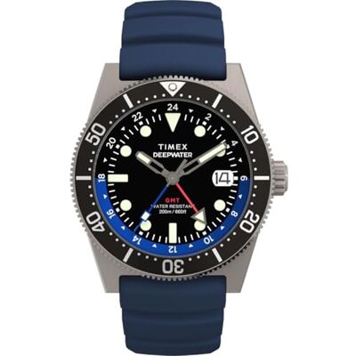 Timex Men's Analogue Quartz Watch with a Rubber Strap Deep Water Reef Timex Men's Analogue Quartz Watch with a Rubber Strap Deep Water Reef
