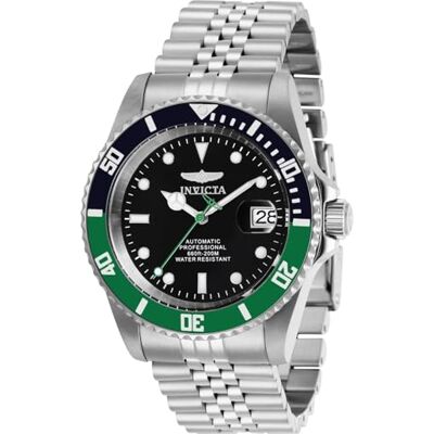 Invicta Pro Diver Orologio da uomo in acciaio inossidabile con movimento automatico 42 mm, Argento / Verde Invicta Pro Diver Orologio da uomo in acciaio inossidabile con movimento automatico 42 mm, Argento / Verde
