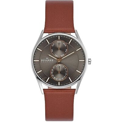 Skagen Orologio Holst da uomo, movimento al quarzo multifunzione con cinturino in acciaio inossidabile o in pelle Skagen Orologio Holst da uomo, movimento al quarzo multifunzione con cinturino in acciaio inossidabile o in pelle