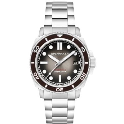 Spinnaker Hull Diver da uomo 42mm Orologio automatico a 3 lancette con cinturino in vera pelle o acciaio inossidabile SP-5088 Spinnaker Hull Diver da uomo 42mm Orologio automatico a 3 lancette con cinturino in vera pelle o acciaio inossidabile SP-5088